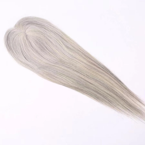 Gorgeous 3*5 & 5.5*6 mono topper in #1b90 grey hair virgin human hair YR0073